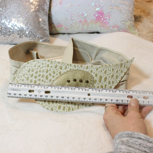?? ?1980\'s Soft Leather Abstract Speckled Vintage Beige Statement Belt?? ?
